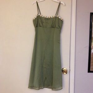 Fiesta Green 90’s Y2K Dress Flower Details Party Formal Prom